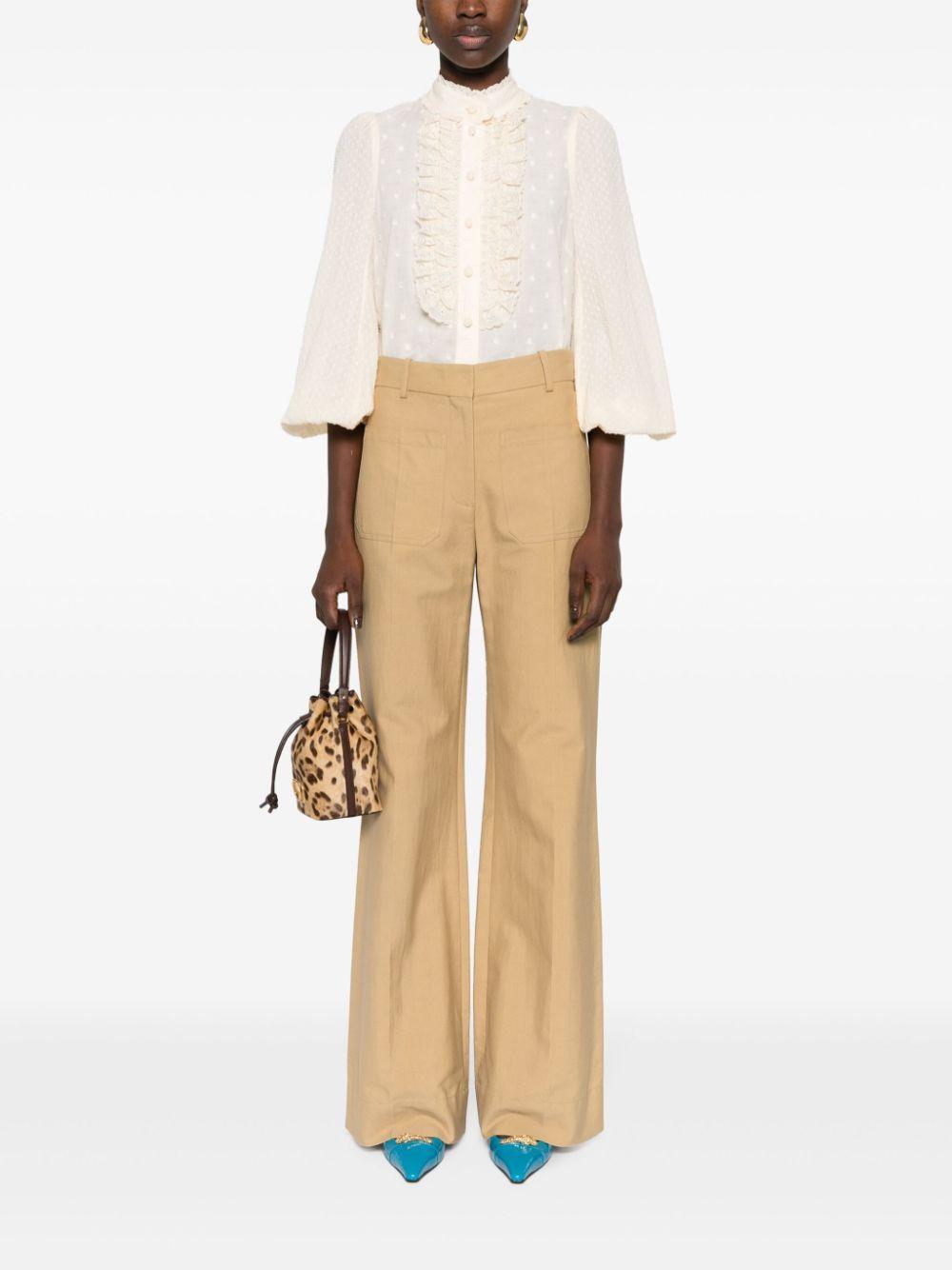 ZIMMERMANN Cotton Blouse In Beige Product Image