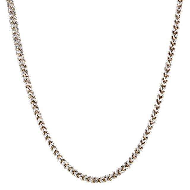 Mens LYNX Stainless Steel Foxtail Chain Necklace Gold Tone Product Image