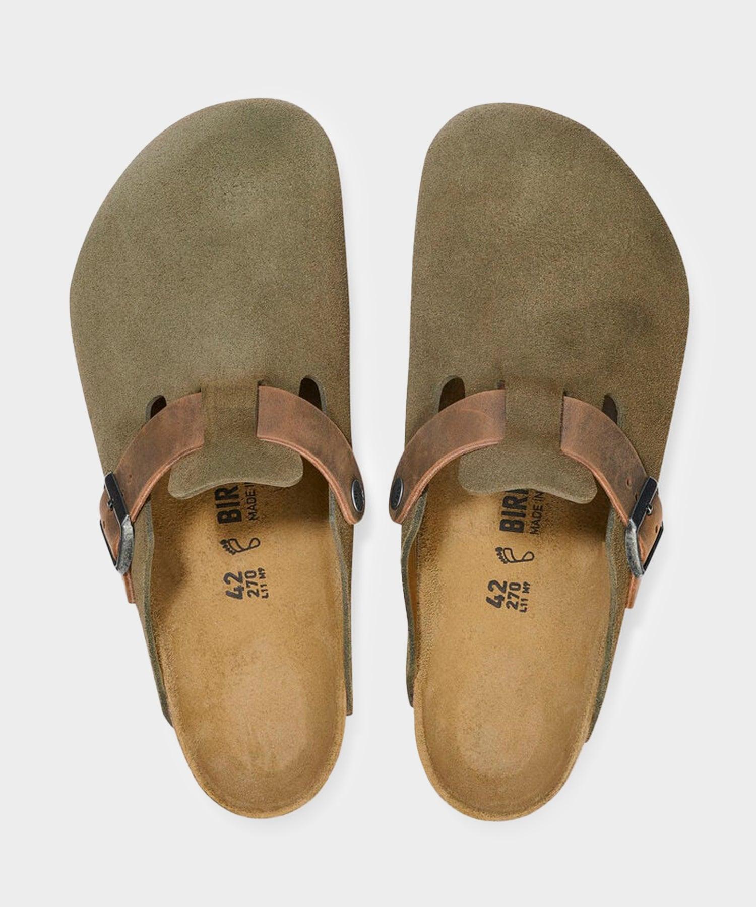 Birkenstock Boston Mixed Leather in Thyme Product Image