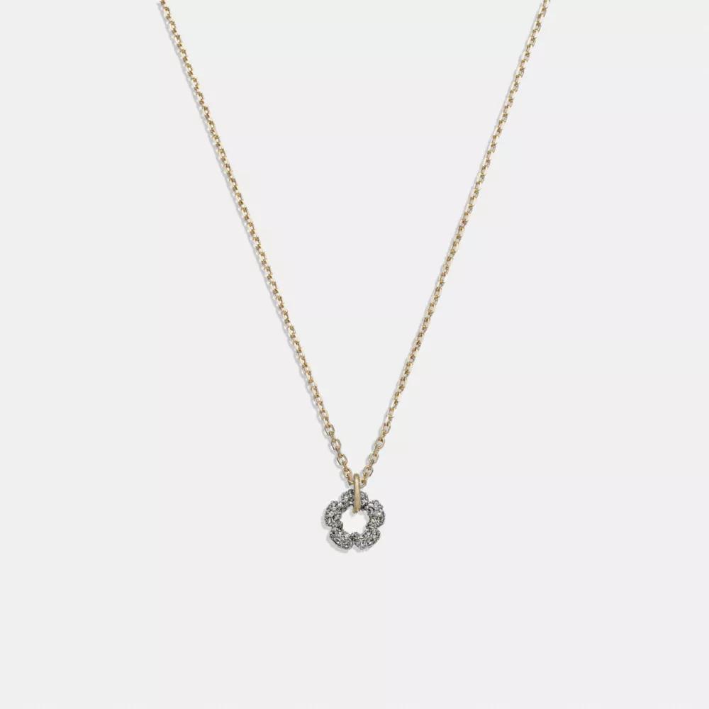 Pavé Tea Rose Pendant Necklace Product Image