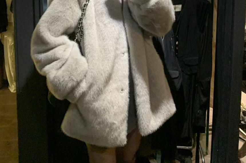 Faux-Fur High-Neck Coat Product Image