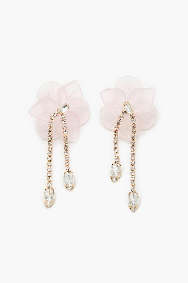 Rhinestone Flower Drop Earrings | Forever 21 Product Image