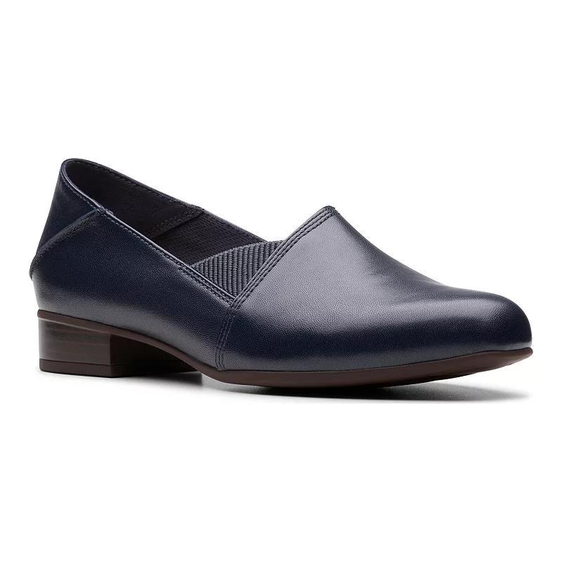 Clarks Juliet Trim Womens Leather Slip-On Shoes Blue Product Image