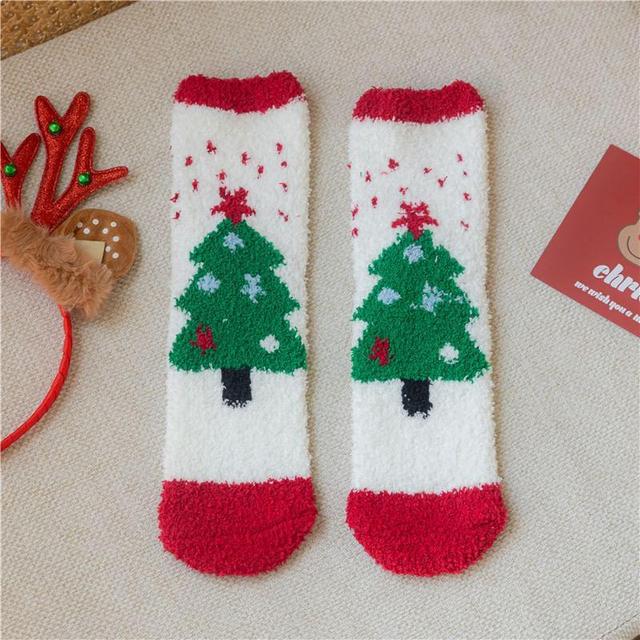 Christmas Cartoon Fleece Socks Product Image