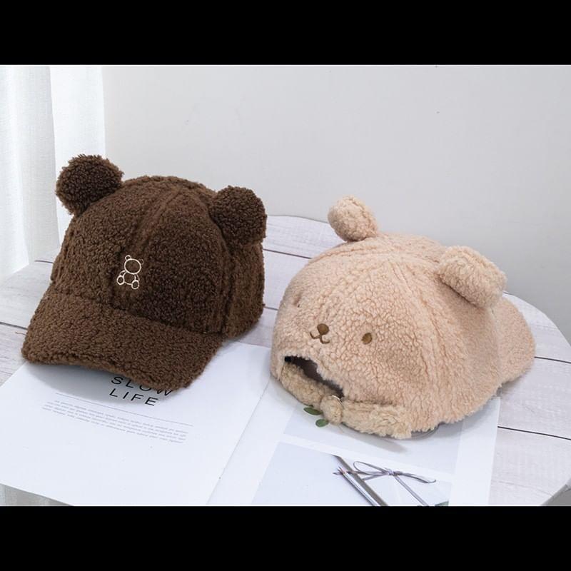 Bear Ear Faux Shearling Baseball Cap Product Image