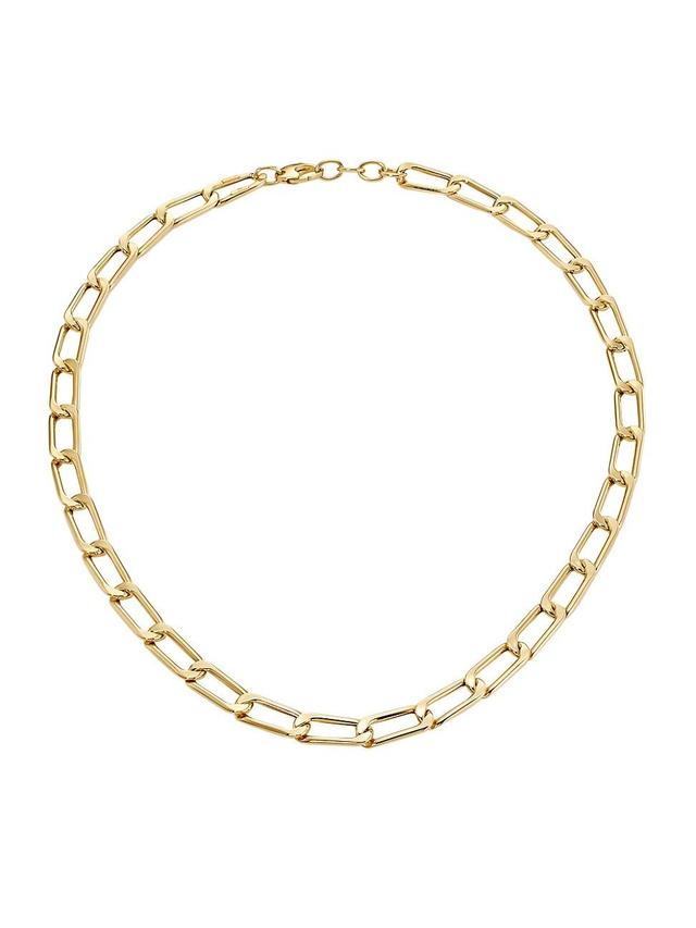 Womens 14K Yellow Gold Paper-Clip Chain Necklace Product Image