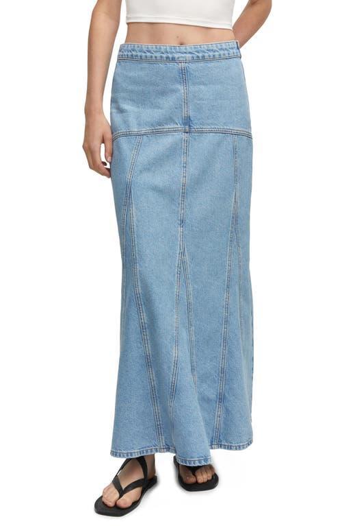 MANGO Pieced Denim Maxi Skirt Product Image