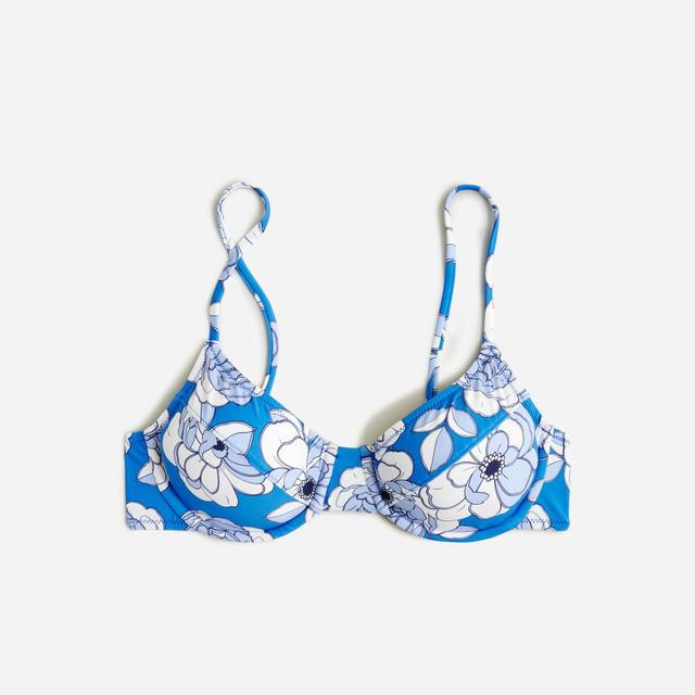 1983 underwire bikini top in blue peony Product Image