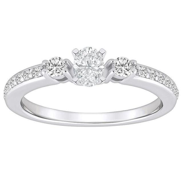 Alyson Layne 14k Gold 1/2 Carat T.W. Diamond Oval Cut Engagement Ring, Womens White Product Image