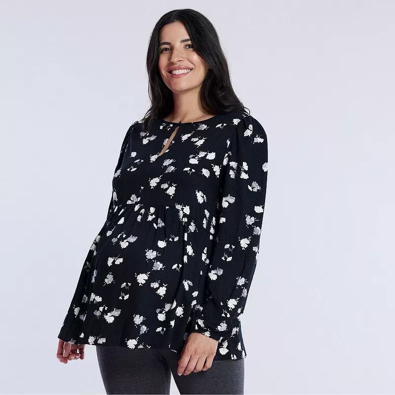 Maternity Motherhood Woven Keyhole Blouse, Womens Product Image