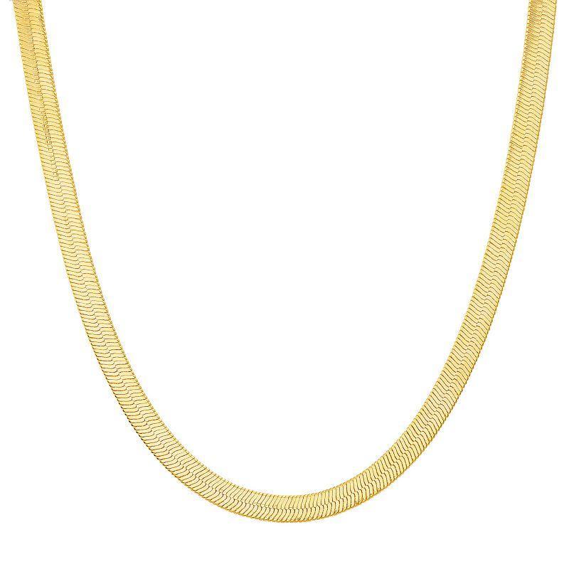 Paige Harper 14k Gold Plated Herringbone Chain Necklace - 18 in., Womens Gold Tone Product Image