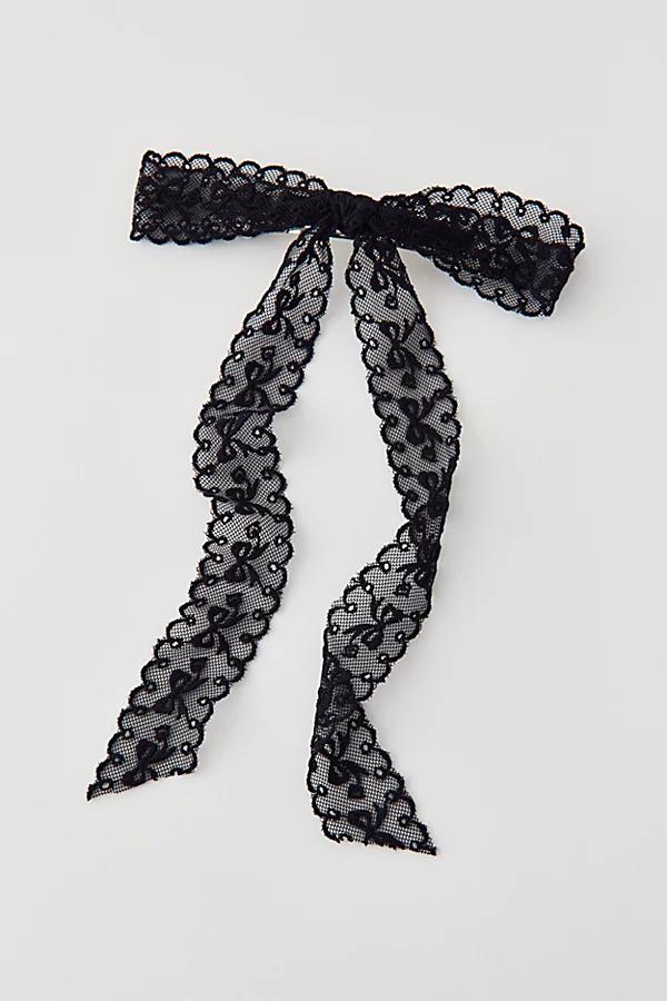 Medium Lace Hair Bow Barrette Set Womens at Urban Outfitters Product Image