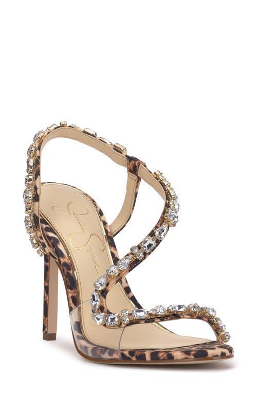 Jessica Simpson Jaycin Snake Print Rhinestone Dress Sandals Product Image