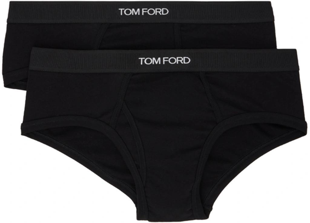 TOM FORD Logo Cotton-blend Boxer Briefs- Set Of Two In Black Product Image