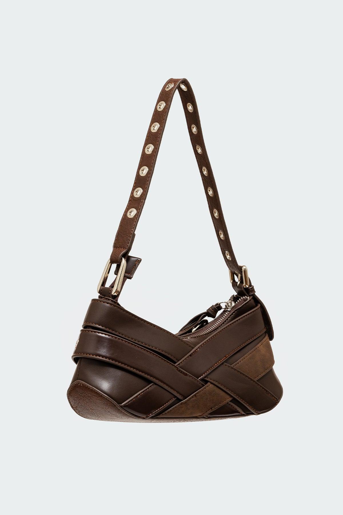 Belted Faux Leather Bag Product Image