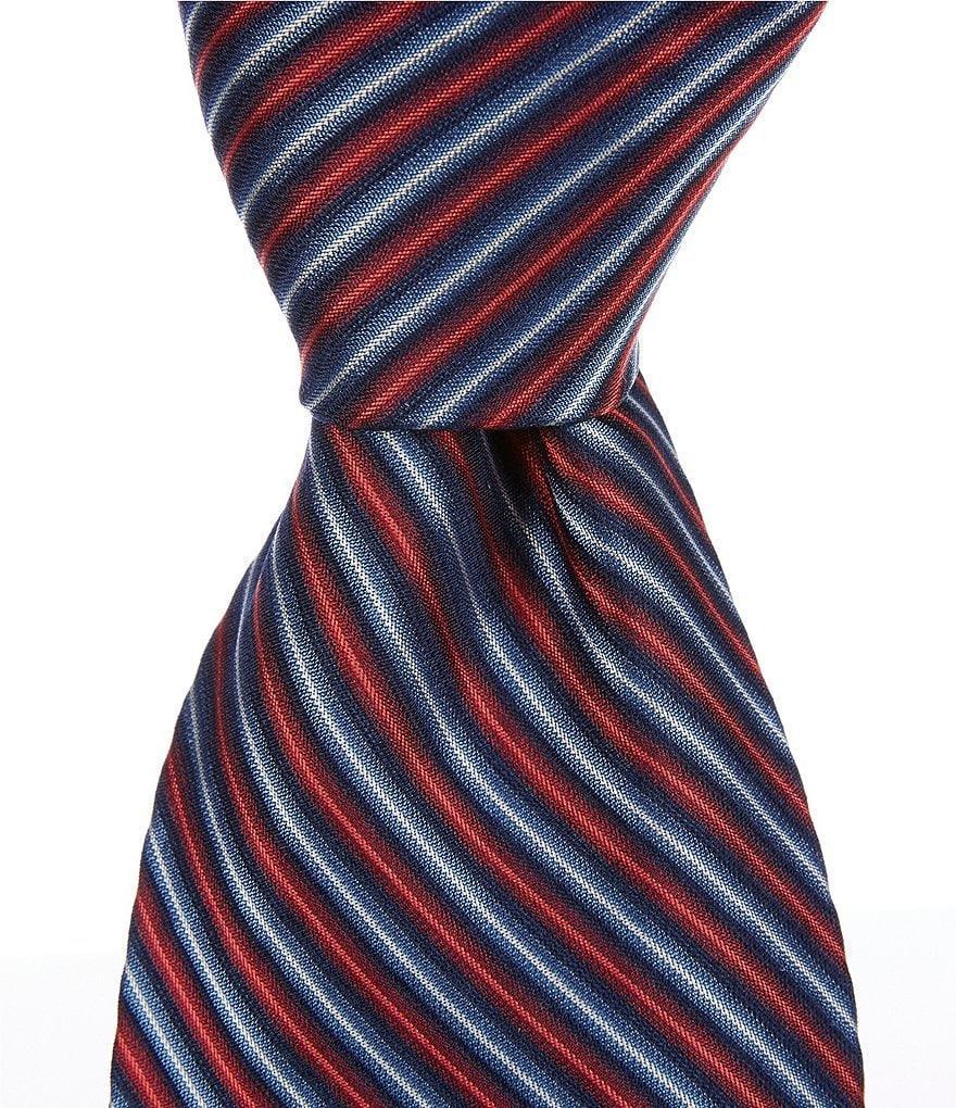 Roundtree & Yorke Big & Tall Micro-Stripe 3 3/8#double; Silk Tie Product Image