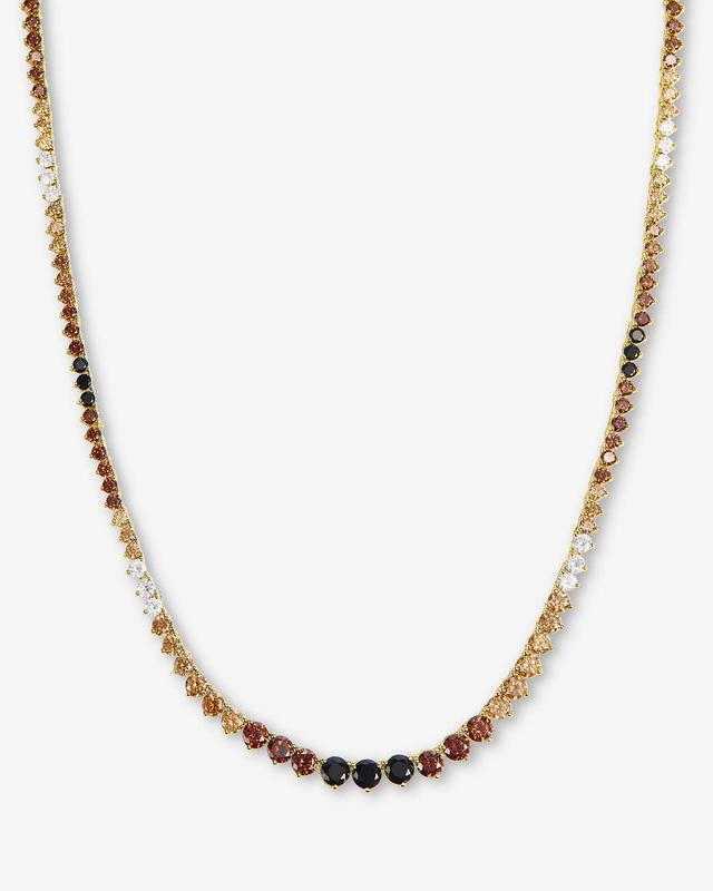 Not Your Basic Graduated Ombré Tennis Necklace 18" - Gold|Chocolate Ombré Product Image