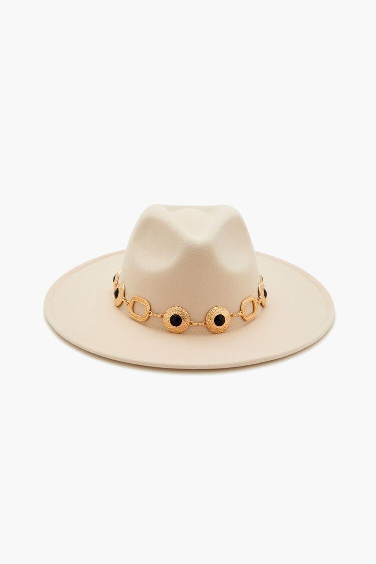 Faux Gem Chain-Trim Fedora | Forever 21 Product Image