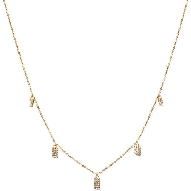 Luxle 14k Gold 1/5 Carat T.W. Diamond Charm Necklace, Womens Product Image