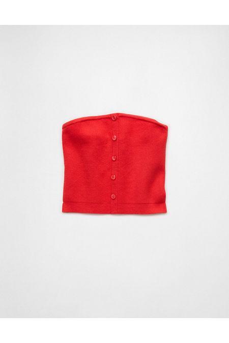 AE Cropped Button-Up Sweater Tube Top Women's Product Image