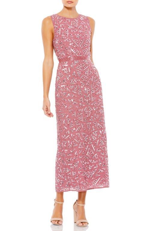 Womens Geometric Patterned Sequin Midi Dress product image