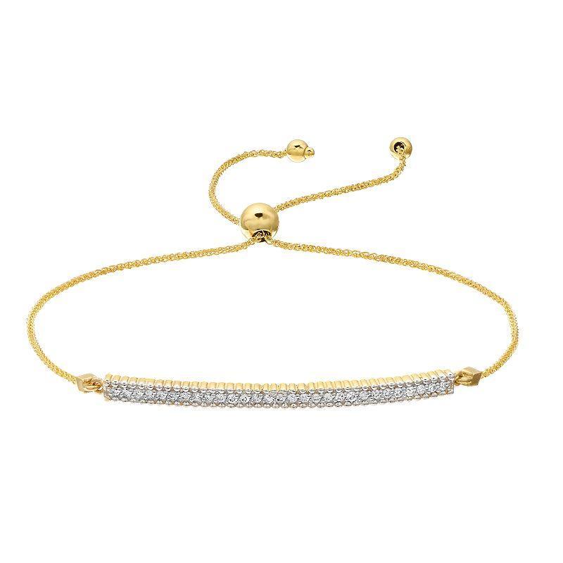 1/4 Carat T.W. Diamond Bar Adjustable Bracelet, Womens Yellow Product Image