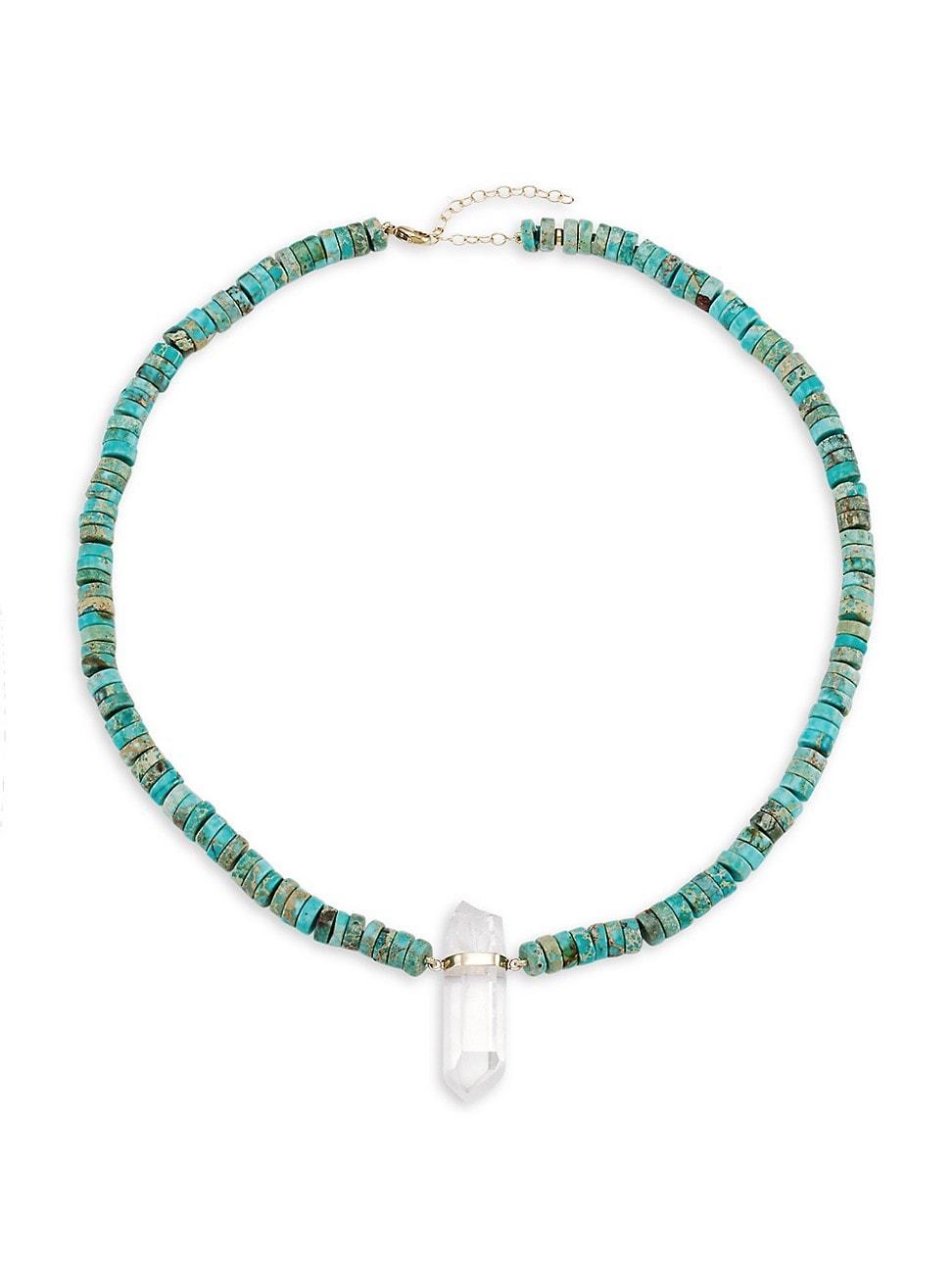 Womens Nevada Blue Jasper & Crystal Quartz Beaded Necklace Product Image