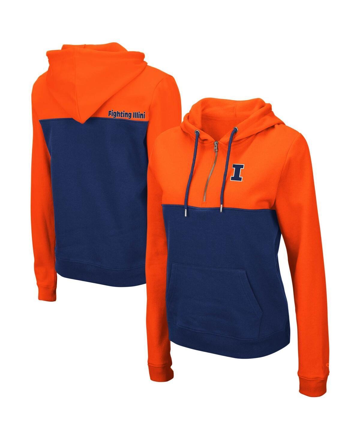 Womens Colosseum /Navy Illinois Fighting Illini Aidan Lightweight Half-Zip Hoodie Product Image