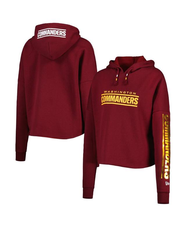 Womens New Era Burgundy Washington Commanders Foil Sleeve Pullover Hoodie Product Image