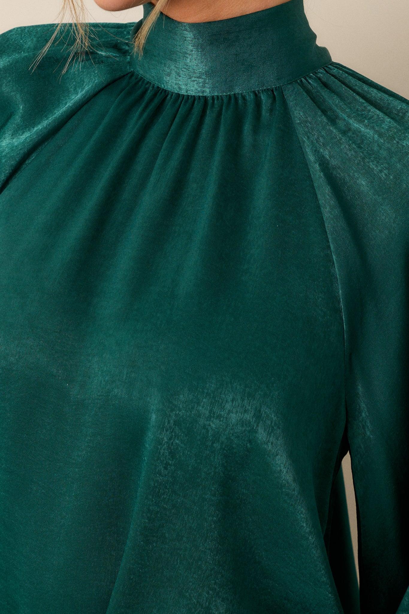 World Class Emerald Green Bow Tie Blouse Product Image