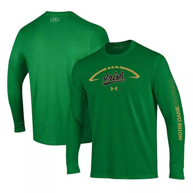 Mens Under Armour Kelly Notre Dame Fighting Irish Football Icon Performance Long Sleeve T-Shirt Product Image