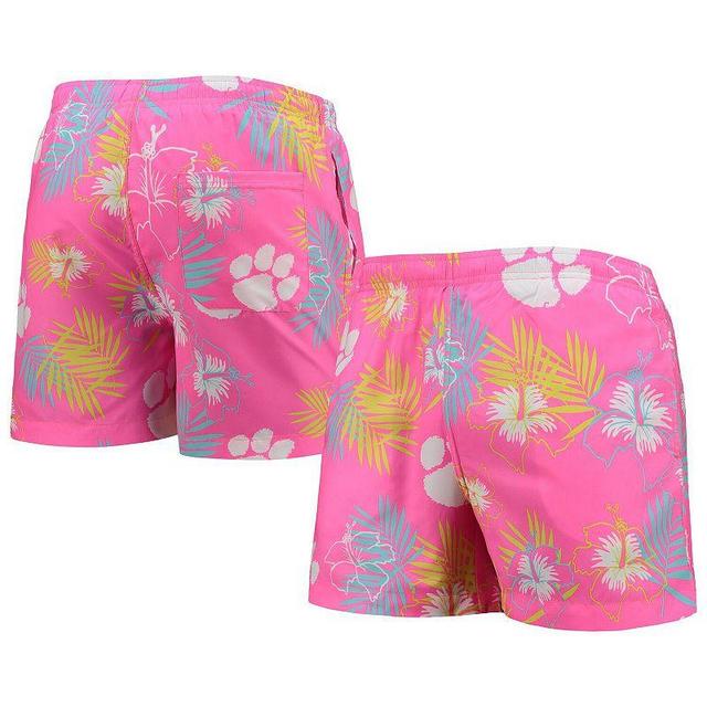 Mens FOCO Clemson Tigers Neon Floral Swim Trunks Product Image