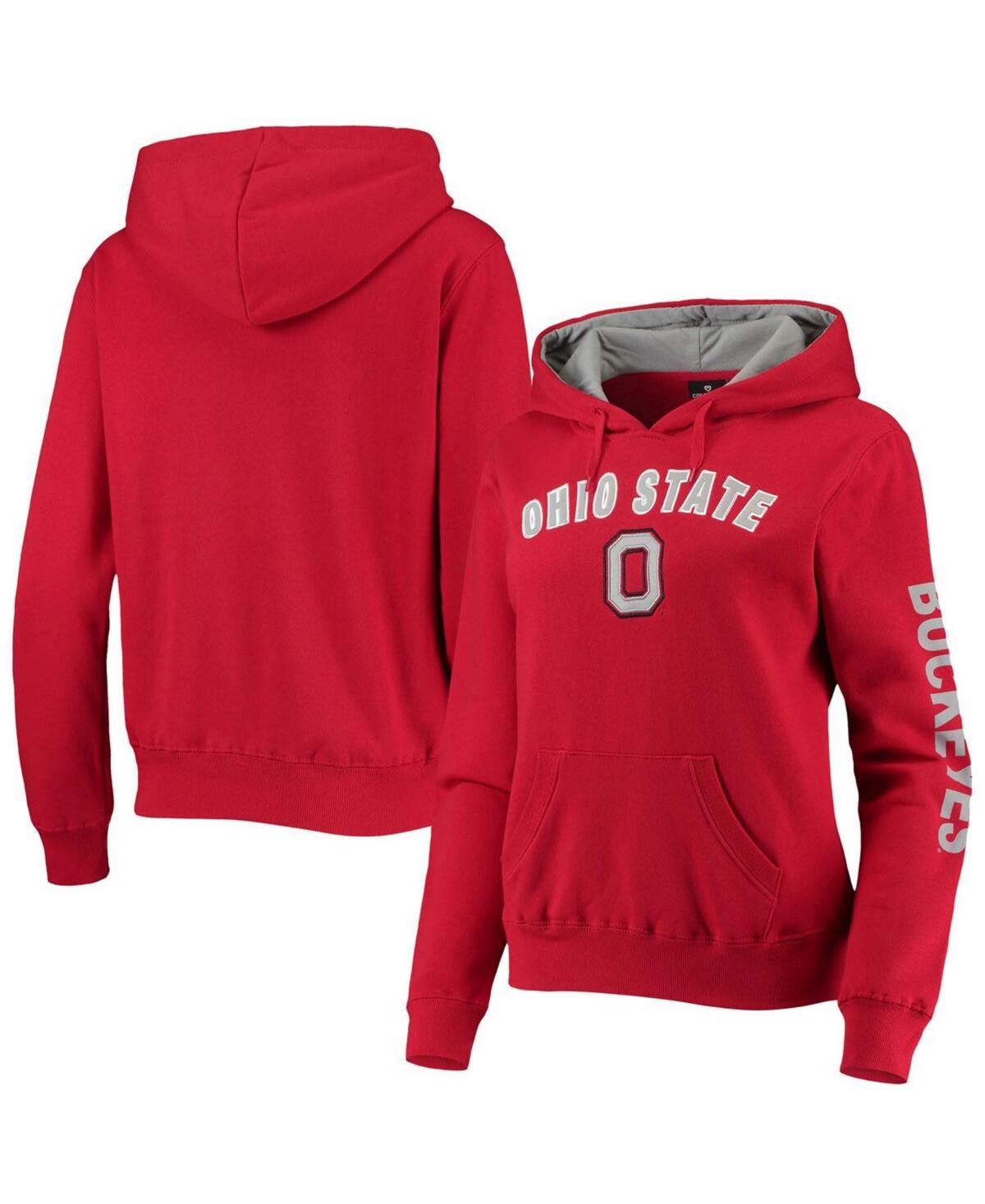 Womens Colosseum Scarlet Ohio State Buckeyes Loud and Proud Pullover Hoodie Product Image