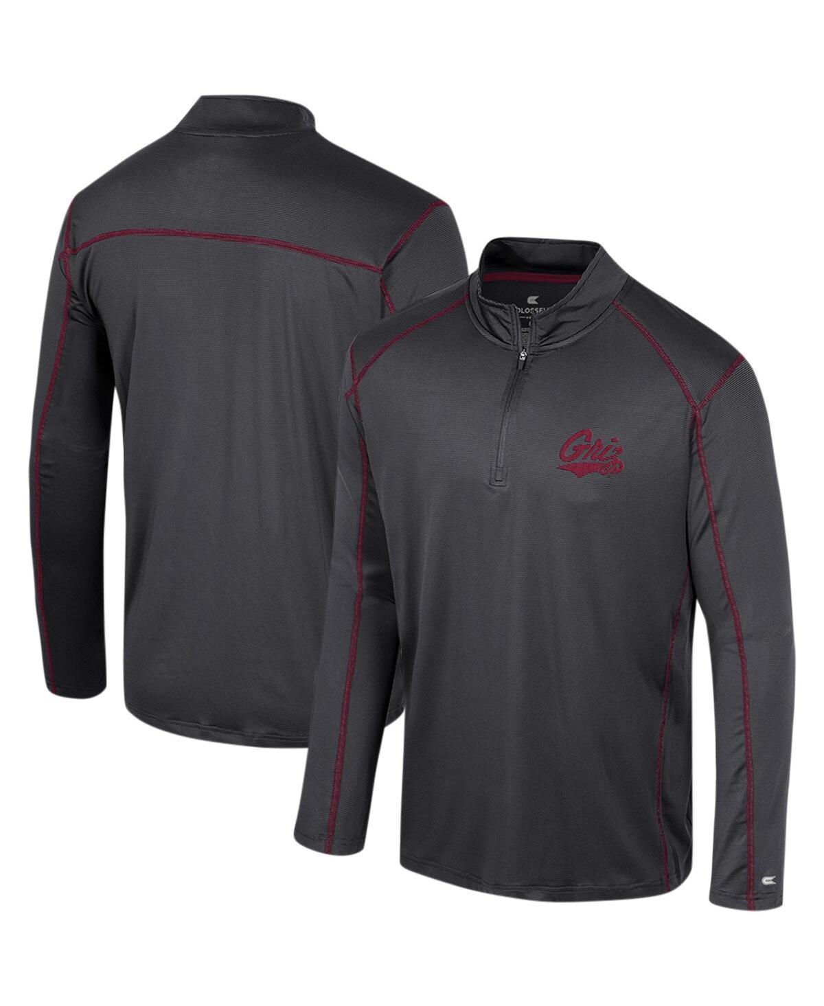 Mens Colosseum Black Montana Grizzlies Cameron Quarter-Zip Windshirt Product Image