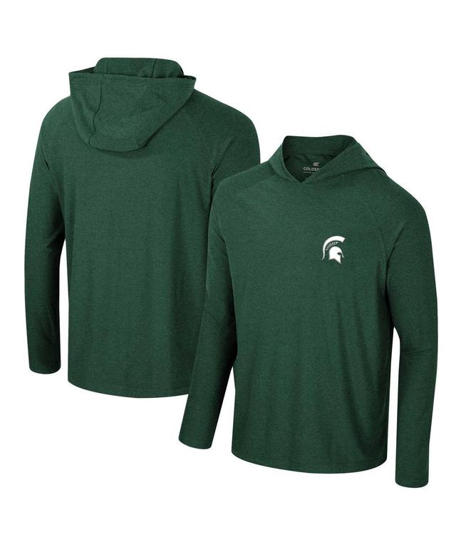 Mens Colosseum Green Michigan State Spartans Cloud Jersey Raglan Long Sleeve Hoodie T-shirt Product Image