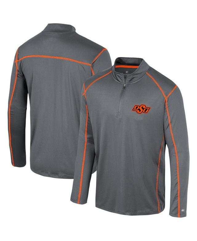 Mens Colosseum Gray Oklahoma State Cowboys Cameron Quarter-Zip Windshirt Product Image