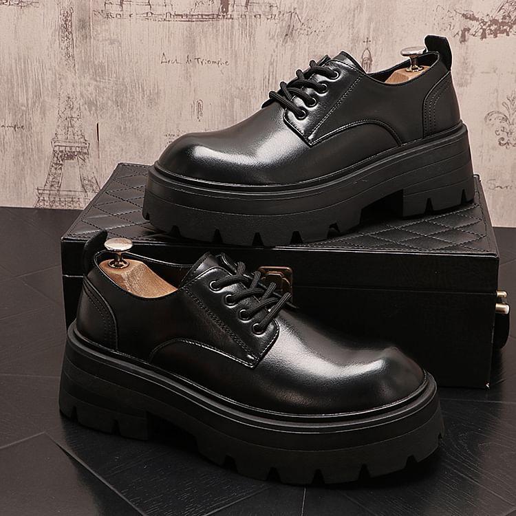 Lace-Up Platform Derby Shoes Product Image