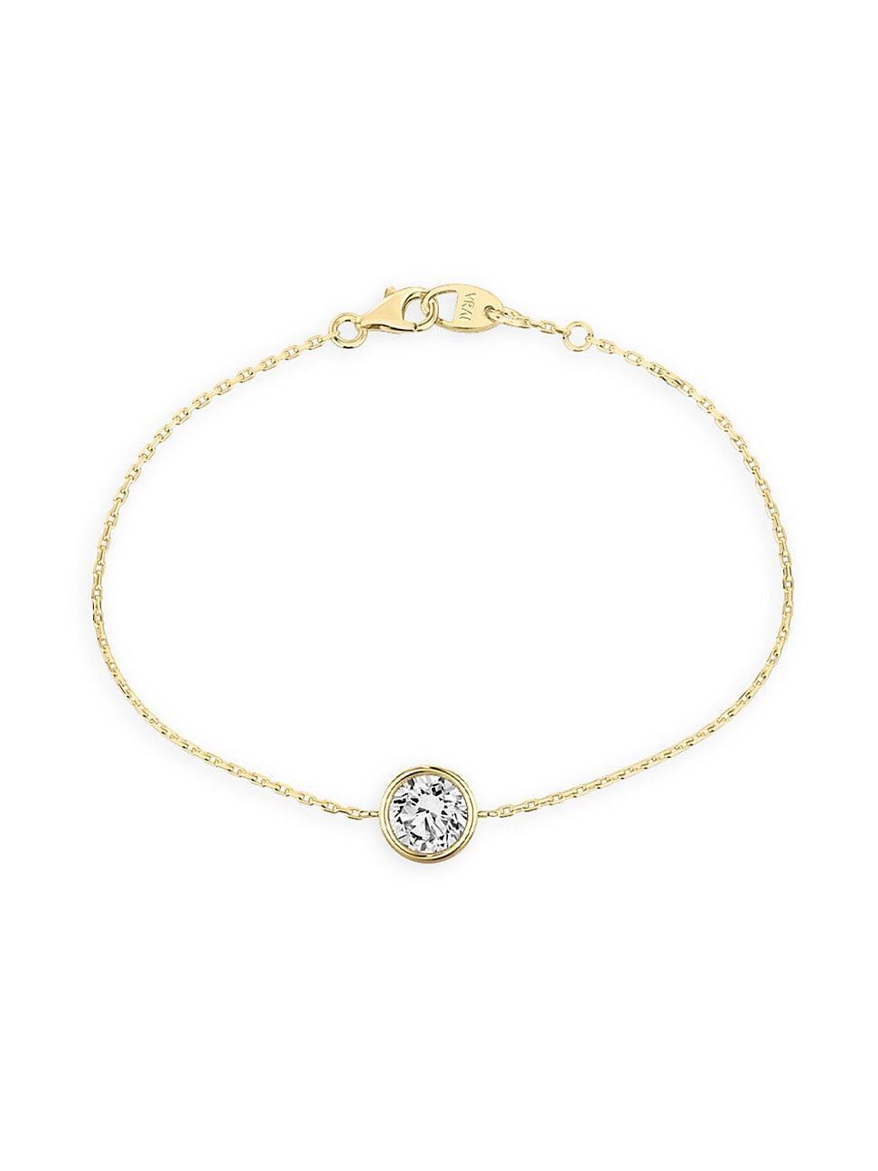 Womens Bezel Essentials 14K Gold & 0.50 TCW Lab-Grown Diamond Brilliant Round Solitaire Bracelet Product Image