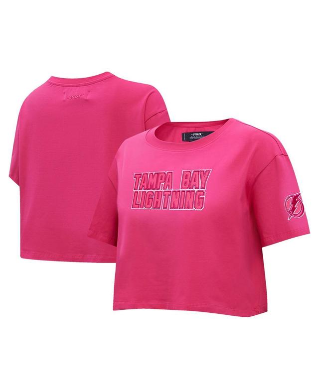 Womens Pro Standard Tampa Bay Lightning Triple Pink Cropped Boxy T-shirt Product Image