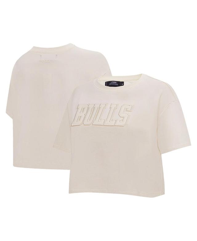 Womens Pro Standard Cream Chicago Bulls Neutral Boxy Crop T-shirt Product Image