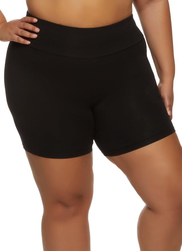 Womens Plus Size Wide Waistband Bike Shorts Product Image