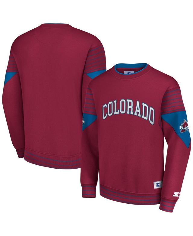 Mens Starter Burgundy Colorado Avalanche Faceoff Pullover Sweatshirt Product Image