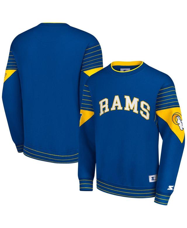 Mens Starter Royal Los Angeles Rams Face-Off Pullover Sweatshirt Product Image