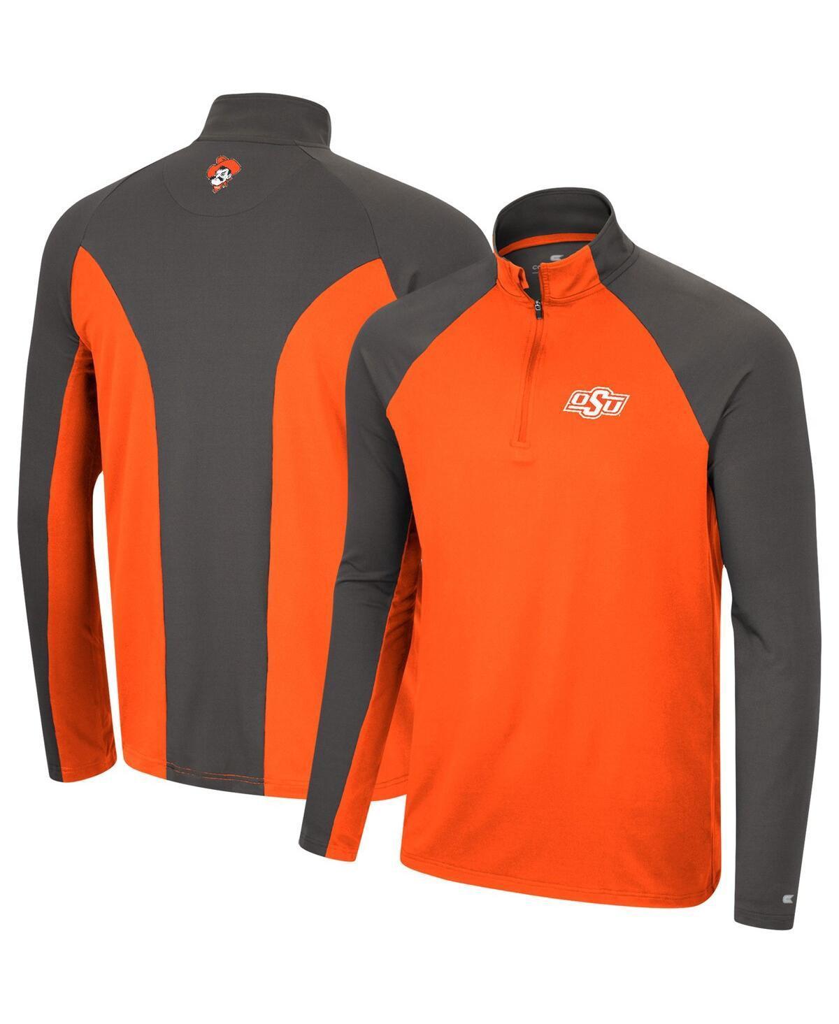 Mens Colosseum Orange Oklahoma State Cowboys Two Yutes Raglan Quarter-Zip Windshirt - Orange Product Image