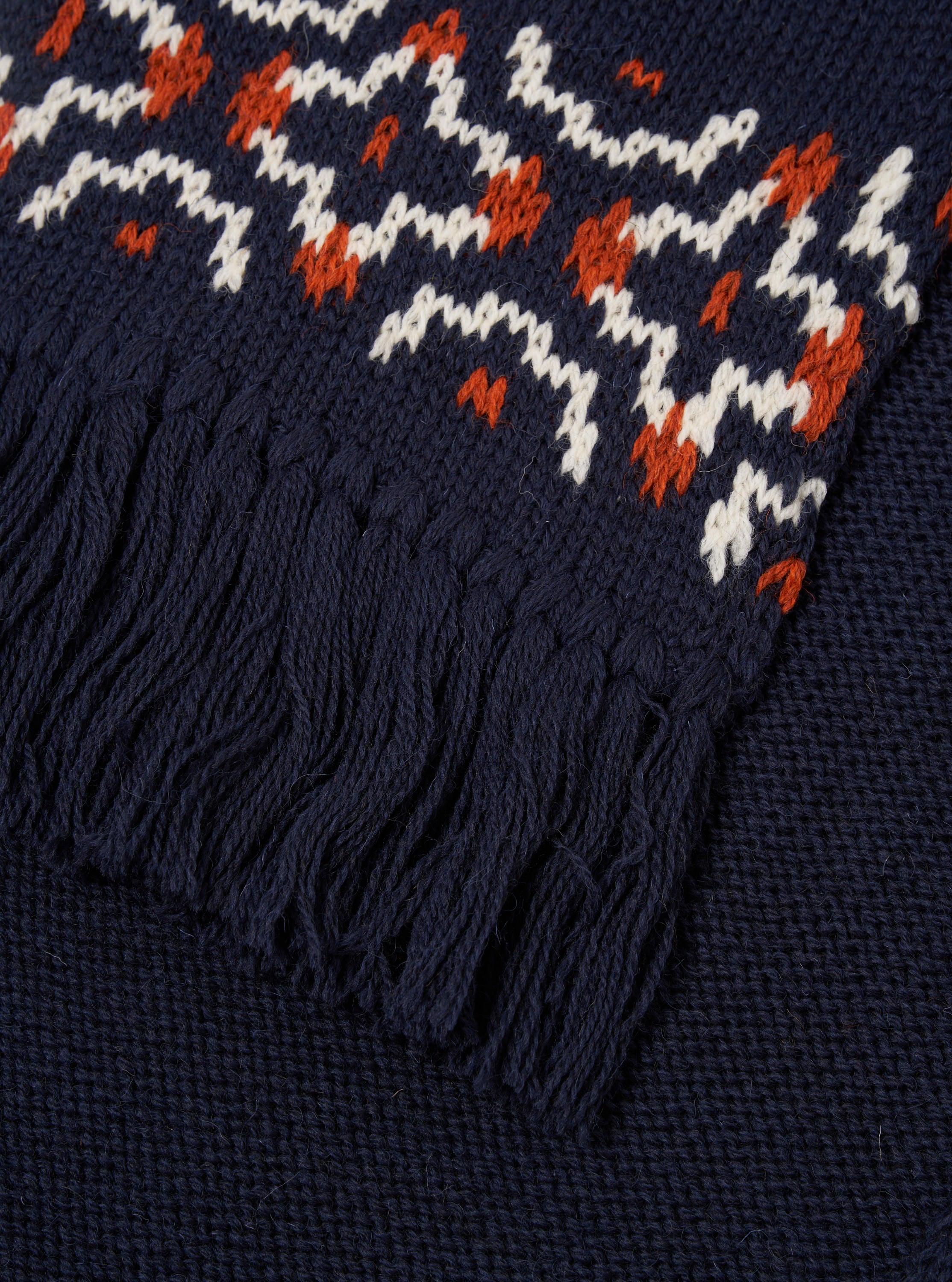 Universal Works Wool Scarf in Navy/Ecru British Wool Product Image