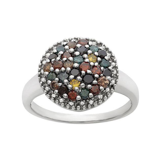 Jewelexcess 1 Carat T.W. Diamond Sterling Silver Cluster Ring, Womens Multicolor Product Image