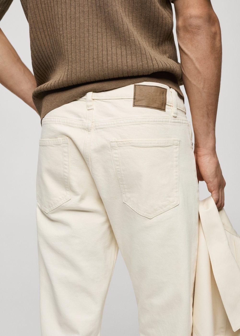 MANGO MAN - Ben tapered cropped jeans ecruMen Product Image