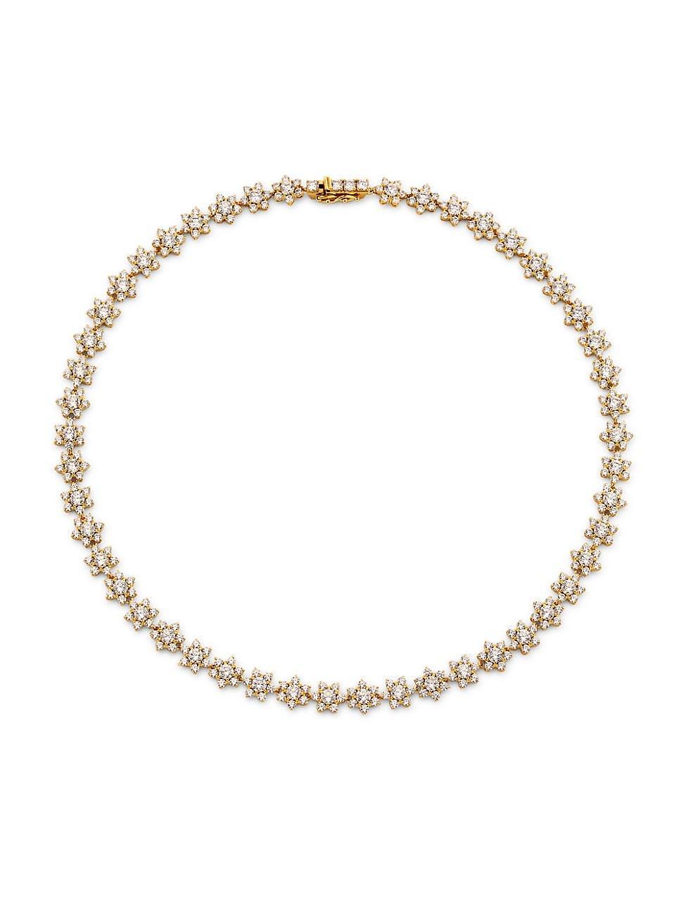 Womens Dahlia 18K Gold-Plated & Cubic Zirconia Cluster Collar Necklace Product Image