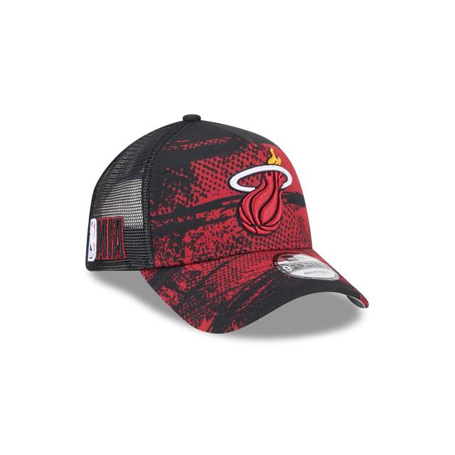 Miami Heat 2024 Tip-Off 9FORTY A-Frame Trucker Hat Male Product Image