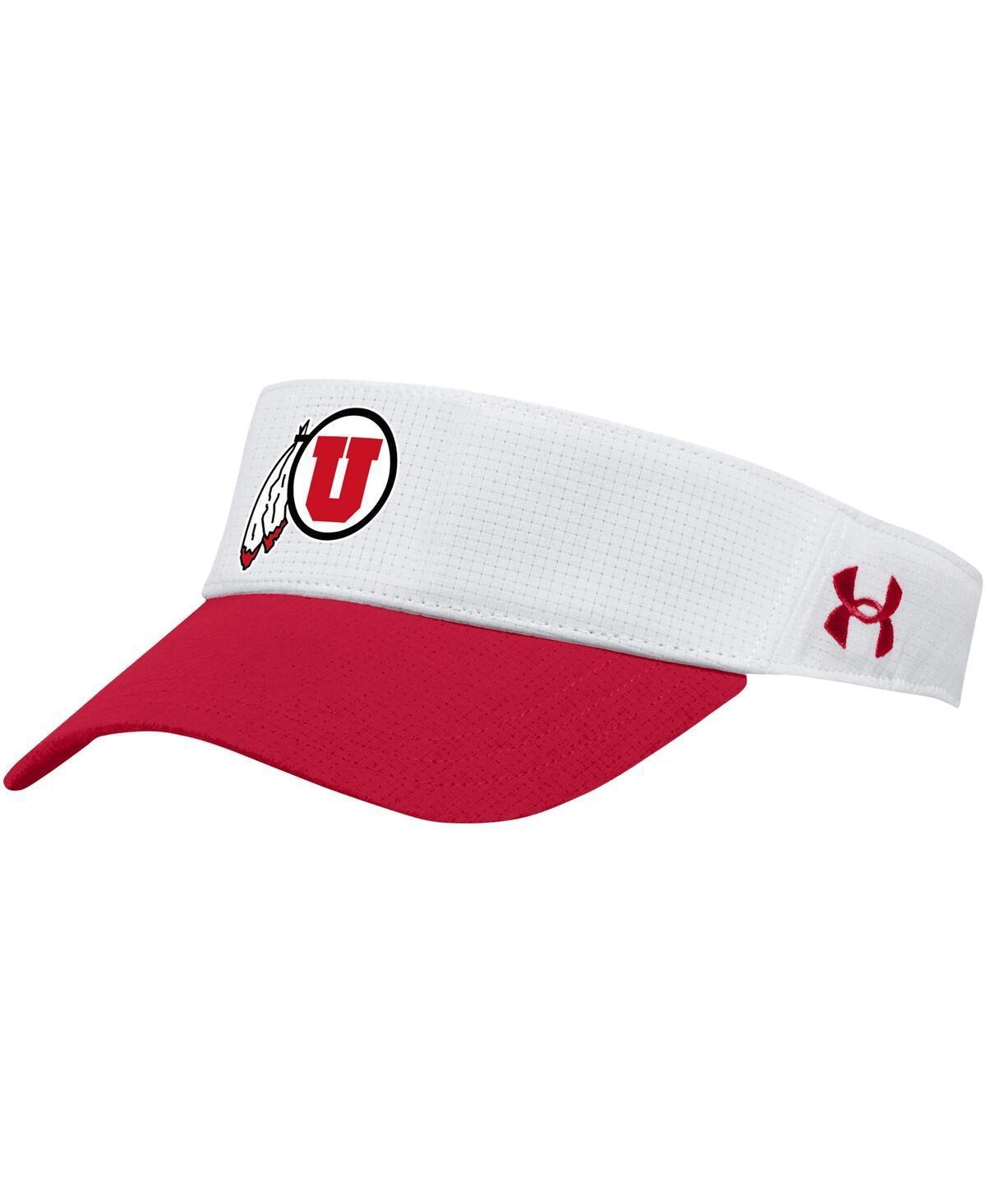 Mens Under Armour White Utah Utes Logo Performance Adjustable Visor Product Image